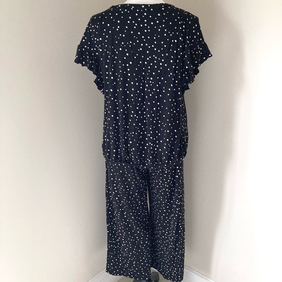 Ann Taylor Black and Cream Dot Pajama Set Size L - Picture 9 of 13